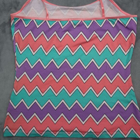 Zenana Outfitters Shirt Womens M Multicolor Spaghetti Chevron Pullover Tank Top - Picture 13 of 15